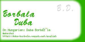 borbala duba business card